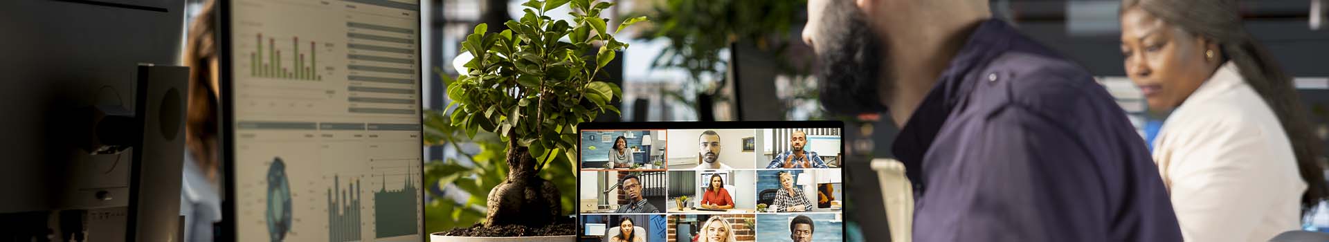 Employee based in France joining a video call with the foreign parent company's executive board